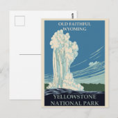  Yellowstone National Park Wyoming Travel Briefkaart (Voorkant / Achterkant)