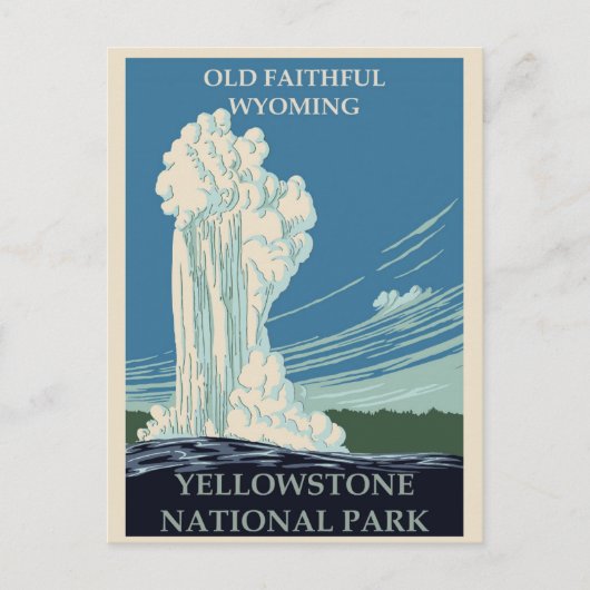 Yellowstone National Park Wyoming Travel Briefkaart (Voorkant)