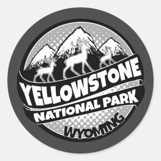 Yellowstone National Park Wyoming zwarte sticker (Voorkant)