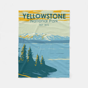 Yellowstone National Park Yellowstone Lake  Fleece Deken