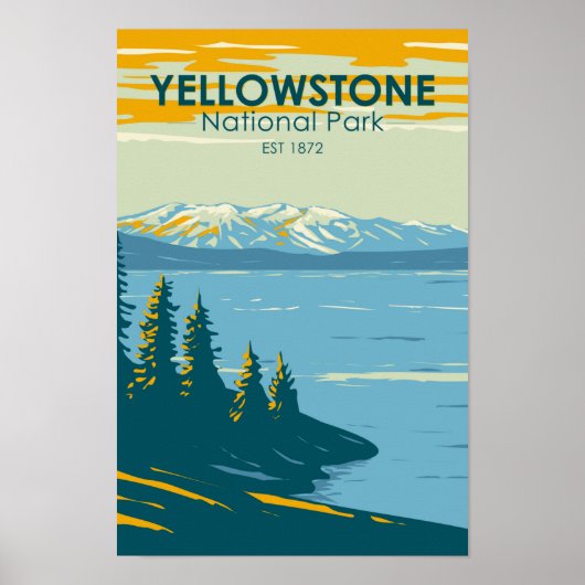 Yellowstone National Park Yellowstone Lake  Poster (Voorkant)