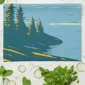 Yellowstone National Park Yellowstone Lake  Theedoek (Gevouwen)