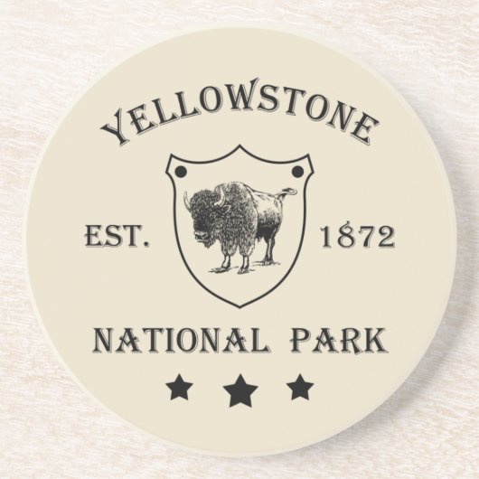 Yellowstone National Park Zandsteen Onderzetter (Voorkant)