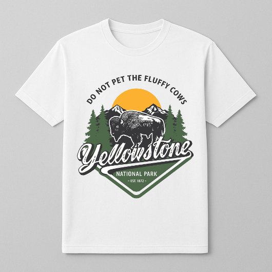 Yellowstone niet huisdier de pluizige Koeien bizon T-shirt