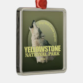 Yellowstone NP (grijze wolf) WT Metalen Ornament (Rechts)