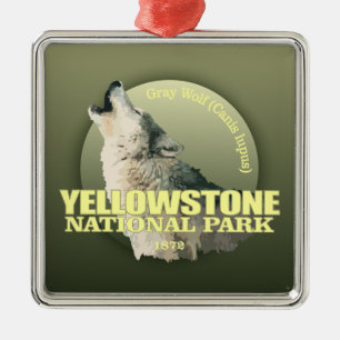 Yellowstone NP (grijze wolf) WT Metalen Ornament