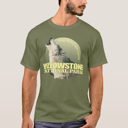Yellowstone NP (grijze wolf) WT T-shirt (Voorkant)