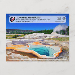 Yellowstone NP - Heart Spring en Lion Geyser Briefkaart