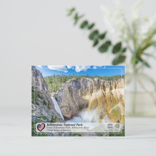 Yellowstone NP - Herfsten met benedengeelsteen Briefkaart (Staand voorkant)