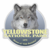 Yellowstone NP (Wolf) 2 WT Sticker (Voorkant)