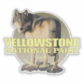 Yellowstone NP (wolf) Sticker (Voorkant)
