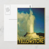 Yellowstone Old Faithful Briefkaart (Voorkant / Achterkant)