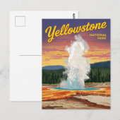 Yellowstone Old Faithful Geiser Briefkaart (Voorkant / Achterkant)