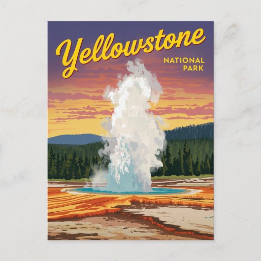 Yellowstone Old Faithful Geiser Briefkaart (Voorkant)