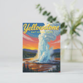 Yellowstone Old Faithful Geiser Kunst Briefkaart (Staand voorkant)