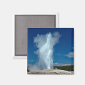Yellowstone Old Faithful Landscape Foto Magneet (Voorkant / Achterkant)