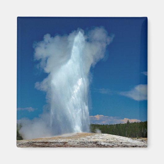 Yellowstone Old Faithful Landscape Foto Magneet (Voorkant)