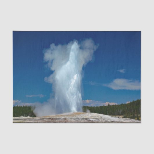 Yellowstone Old Faithful Landscape Foto Tissuepapier (Voorkant)