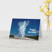 Yellowstone Old Faithful Landscape Foto Verjaardag Kaart (Gele Bloem)