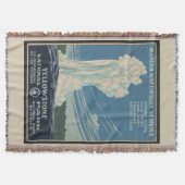 Yellowstone Old Faithful Park Vintage Poster Deken (Voorkant)