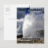 Yellowstone Old Faithful Postcard Briefkaart (Voorkant / Achterkant)