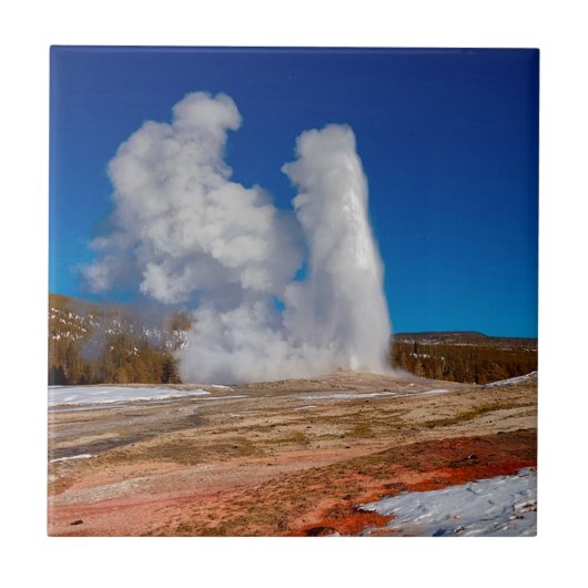 Yellowstone Old Faithful Tegeltje (Voorkant)