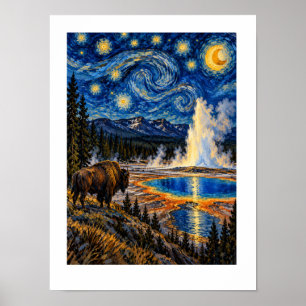 Yellowstone Onder de Sterren Poster