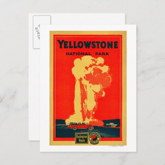 Yellowstone, oud getrouw Adverteren Poster Briefkaart (Voorkant / Achterkant)