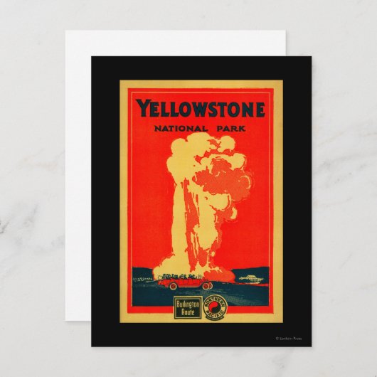 Yellowstone, oud getrouw Adverteren Poster Briefkaart (Voorkant / Achterkant)