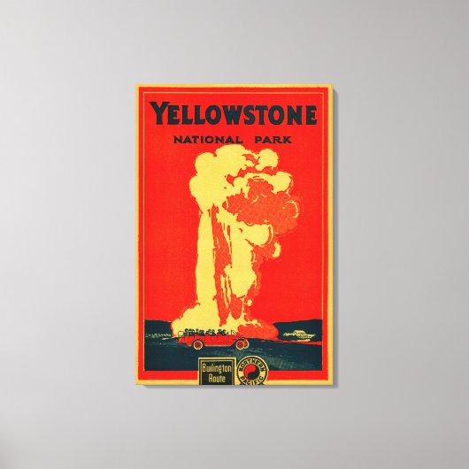 Yellowstone, oud getrouw Adverteren Poster Canvas Afdruk (Voorkant)