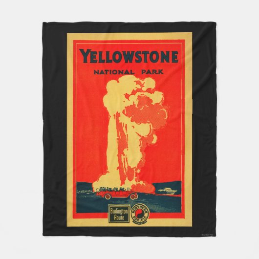 Yellowstone, oud getrouw Adverteren Poster Fleece Deken (Voorkant)