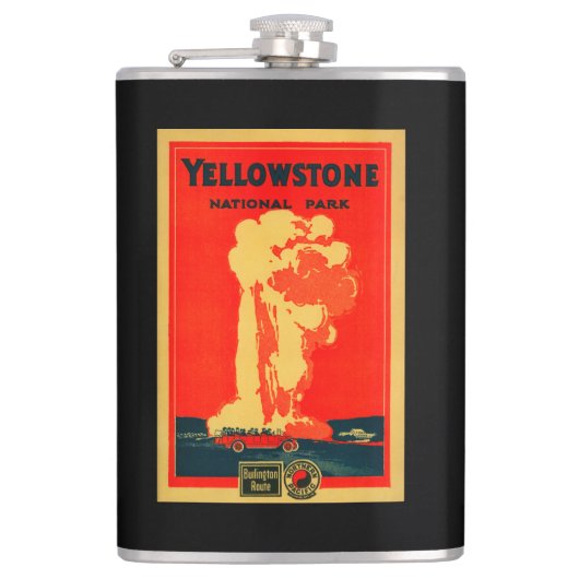 Yellowstone, oud getrouw Adverteren Poster Heupfles (Voorkant)