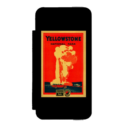 Yellowstone, oud getrouw Adverteren Poster Incipio iPhone Portemonnee Hoesje (Voorkant Agenda)
