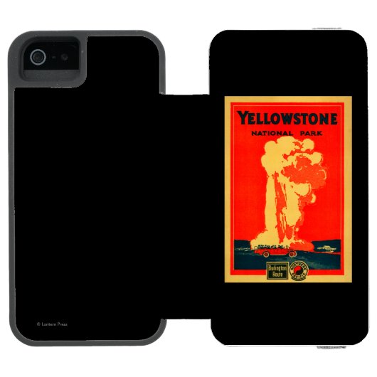 Yellowstone, oud getrouw Adverteren Poster Incipio iPhone Portemonnee Hoesje (Agenda Open)