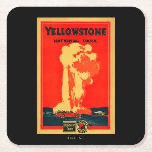 Yellowstone, oud getrouw Adverteren Poster Kartonnen Onderzetters