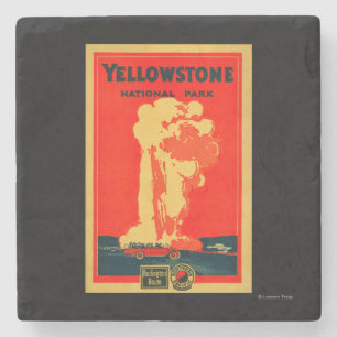 Yellowstone, oud getrouw Adverteren Poster Stenen Onderzetter