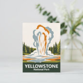Yellowstone Oude Trouwe Eenvoudige Rechte Retro Cu Briefkaart (Staand voorkant)