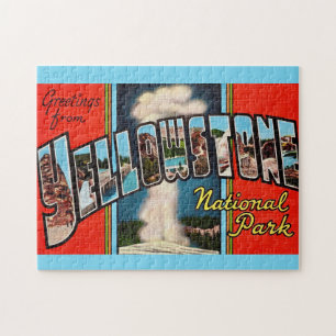 Yellowstone Park 11x14 Retro Ansichtkaart Legpuzzel