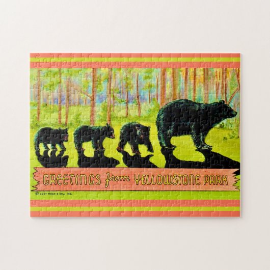 Yellowstone Park Beren 11x14 Legpuzzel (Horizontaal)