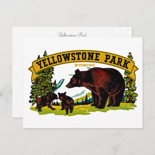 Yellowstone Park Briefkaart (Voorkant / Achterkant)