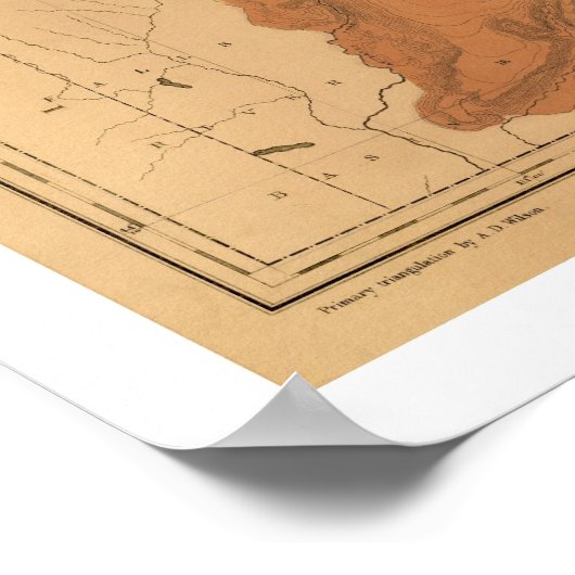 Yellowstone Park Map 1878 Poster (Hoek)