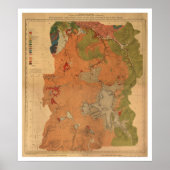 Yellowstone Park Map 1878 Poster (Voorkant)