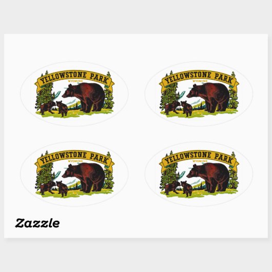 Yellowstone Park Ovale Sticker (Vel)