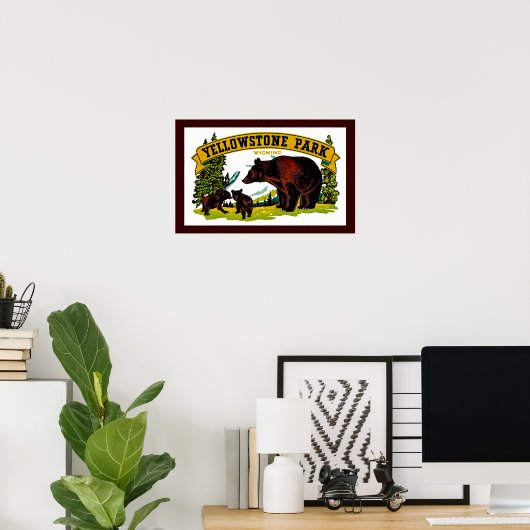 Yellowstone Park Poster (Thuiskantoor)