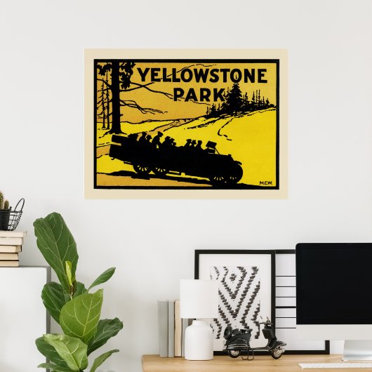 Yellowstone Park Poster (Thuiskantoor)