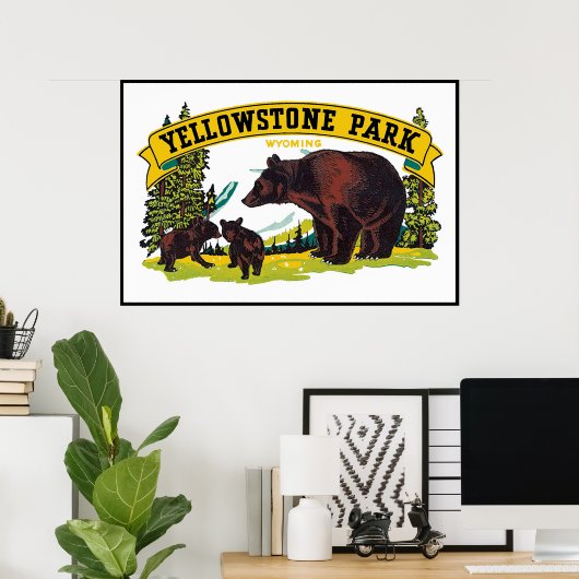  Yellowstone Park Poster (Thuiskantoor)