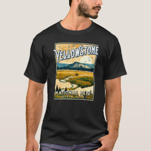 Yellowstone Park Poster Hayden Valley Pain T-shirt