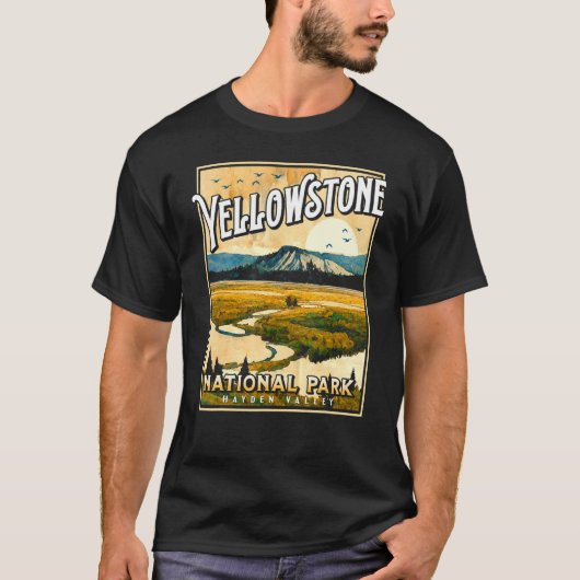 Yellowstone Park Poster Hayden Valley Pain T-shirt (Voorkant)