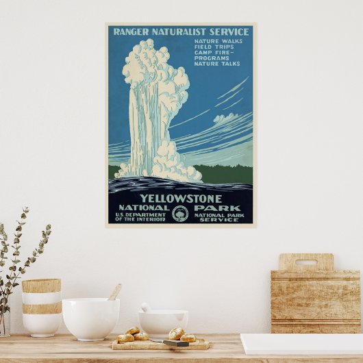  Yellowstone Park Reisposter Poster (Keuken)