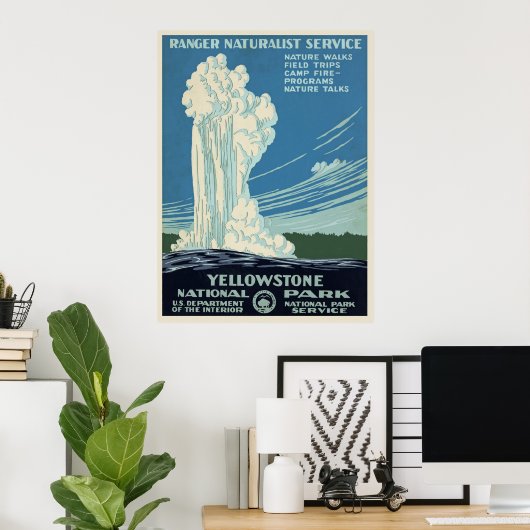  Yellowstone Park Reisposter Poster (Thuiskantoor)